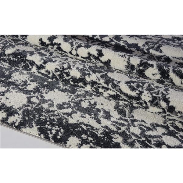 La Dole Rugs®  Hamilton Turkish Rectangular Rug - 8-ft x 11-ft - Grey/Ivory