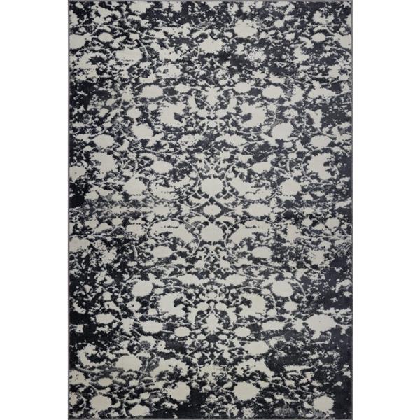 La Dole Rugs®  Hamilton Turkish Rectangular Rug - 8-ft x 11-ft - Grey/Ivory