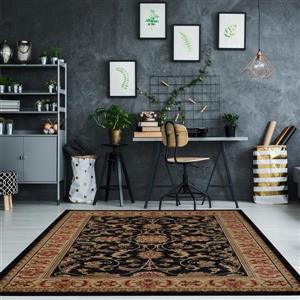 La Dole Rugs® Medallion Traditional Rectangular Area Rug - 4' x 6' - Black