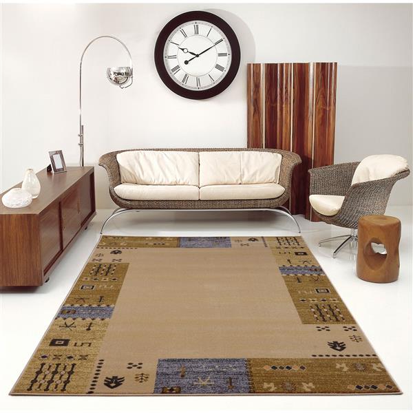 La Dole Rugs®  Guinea European Rectangular Area Rug - 4-ft x 6-ft - Cream