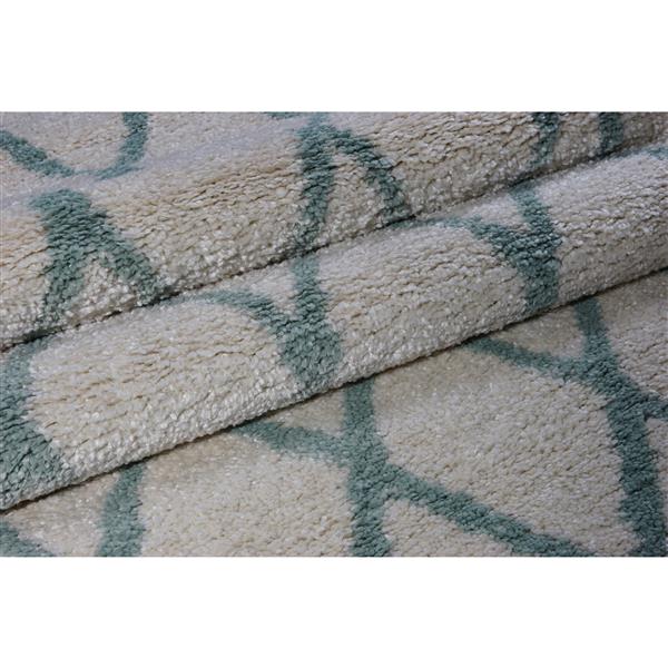 La Dole Rugs®  Geometric Trellis Area Rug - 7-ft x 10-ft - Ivory/Green