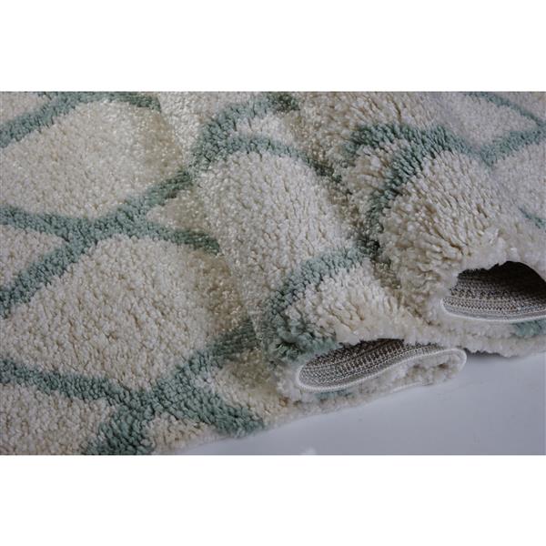 La Dole Rugs®  Geometric Trellis Area Rug - 7-ft x 10-ft - Ivory/Green