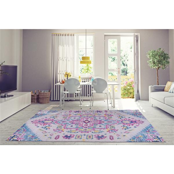 La Dole Rugs® Shareen Area Rug - 6.4-ft x 9.4-ft - Polypropylene - Blue/Multi
