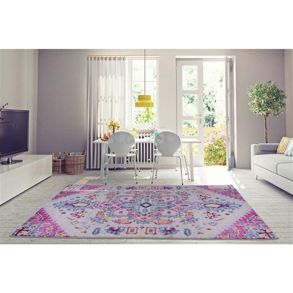 La Dole Rugs® Shareen Area Rug - 5.3-ft x 7.5-ft - Polypropylene - Pink/Multi