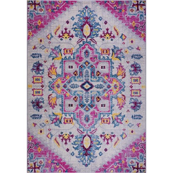 La Dole Rugs® Shareen Area Rug - 6.4-ft x 9.4-ft - Polypropylene - Pink/Multi