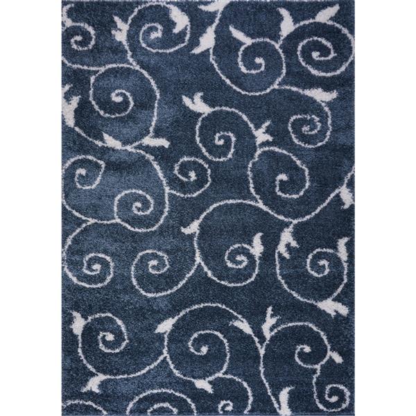 La Dole Rugs® Rabat Area Rug - 6.4-ft x 9.4-ft - Polypropylene - Blue/White