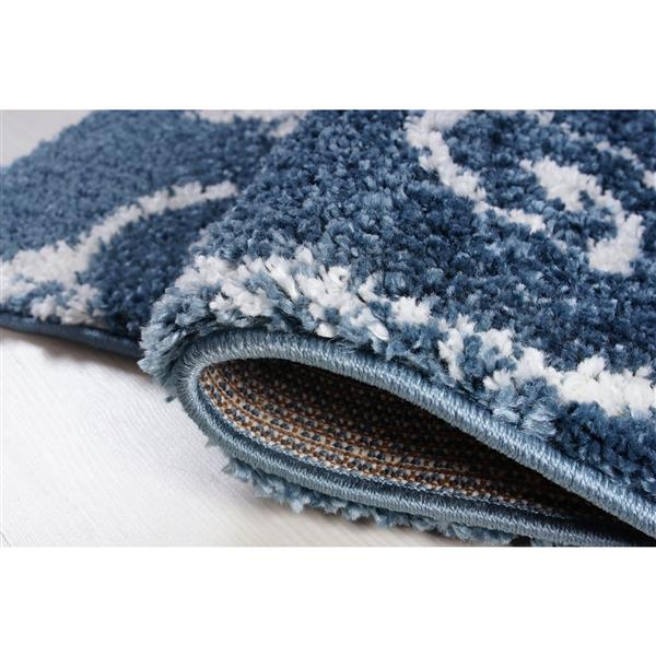 La Dole Rugs® Rabat Area Rug - 3.9-ft x 5.6-ft - Polypropylene - Blue/White