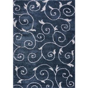 La Dole Rugs® Rabat Area Rug - 2.6' x 4.9' - Polypropylene - Blue/White