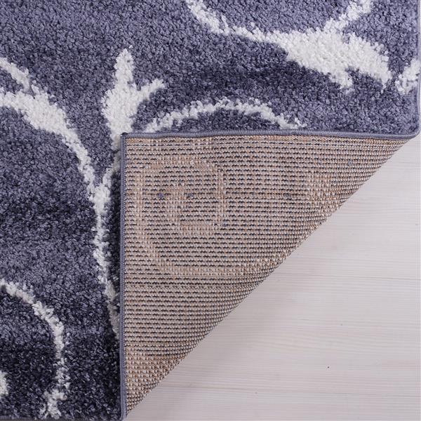 Tapis Rabat, 6,4 pi x 9,4 pi, polypropylène, gris/blanc