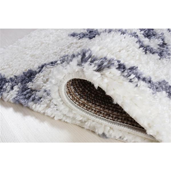 La Dole Rugs® Rabat  Rug - 3.9-ft x 5.6-ft - Polypropylene - White/Dark Gray