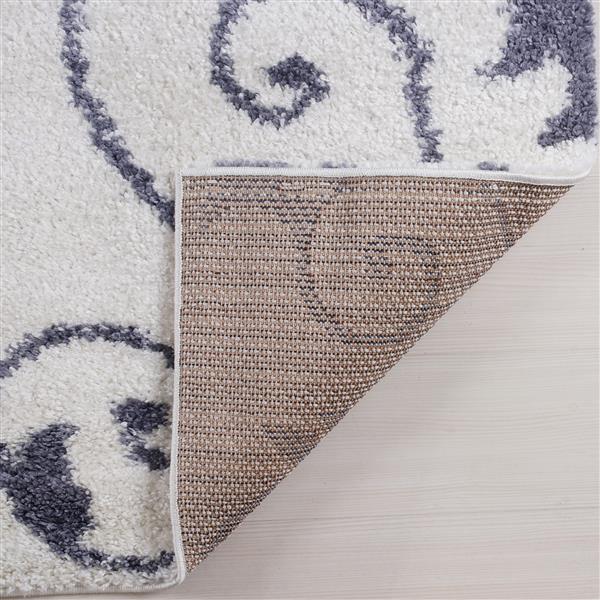 La Dole Rugs® Rabat  Rug - 3.9-ft x 5.6-ft - Polypropylene - White/Dark Gray