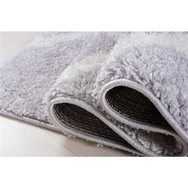 La Dole Rugs® Tangier Area Rug - 2.6-ft x 9.8-ft - Polypropylene - Gray/White