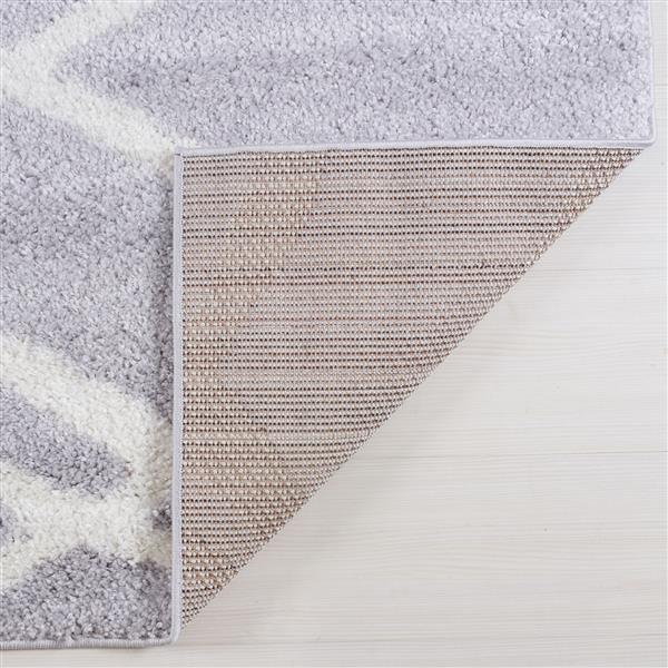 La Dole Rugs® Tangier Area Rug - 2.6-ft x 9.8-ft - Polypropylene - Gray/White