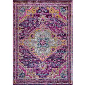 Tapis Elson, 7,8 pi x 10,4 pi, polypropylène, violet/rose