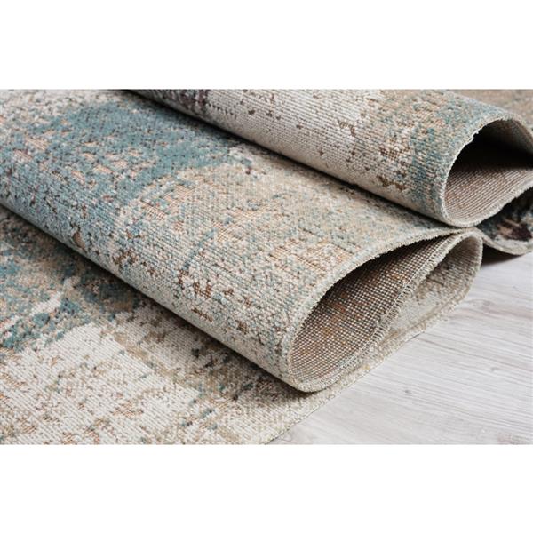 La Dole Rugs® Yorkson Area Rug - 5.3-ft x 7.5-ft - Polypropylene - Beige/Blue