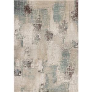 Tapis Yorkson, 5,3 pi x 7,5 pi, polypropylène, beige/bleu