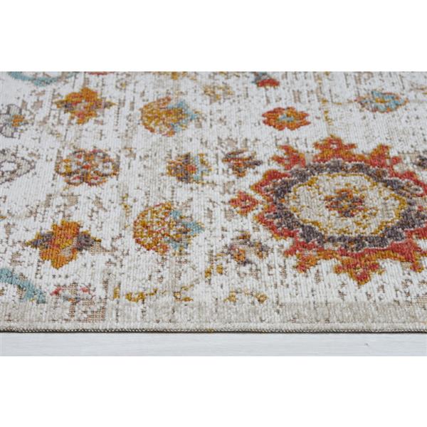 La Dole Rugs® Venice Ornemental Rug - 6.4-ft x 9.4-ft - Polypropylene - Cream