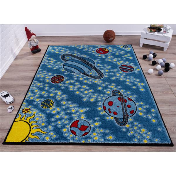 La Dole Rugs®  Kids Area Rug - 5.3-ft x 7.3-ft - Polypropylene - Blue/Yellow