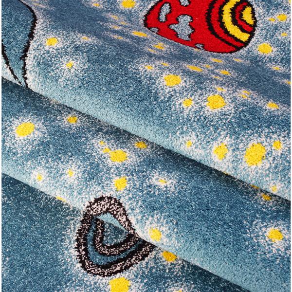 La Dole Rugs®  Kids Area Rug - 5.3-ft x 7.3-ft - Polypropylene - Blue/Yellow