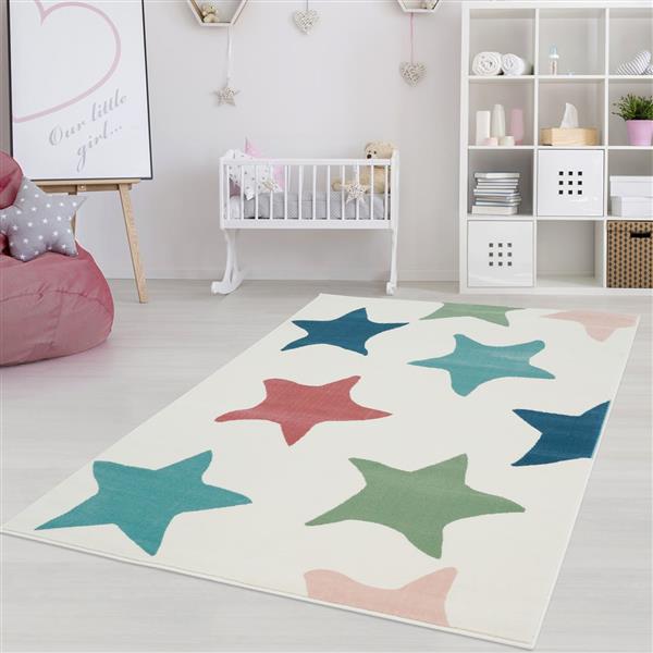 La Dole Rugs® Stars Area Rug - 5.3-ft x 7.5-ft - Polypropylene - Multicolour