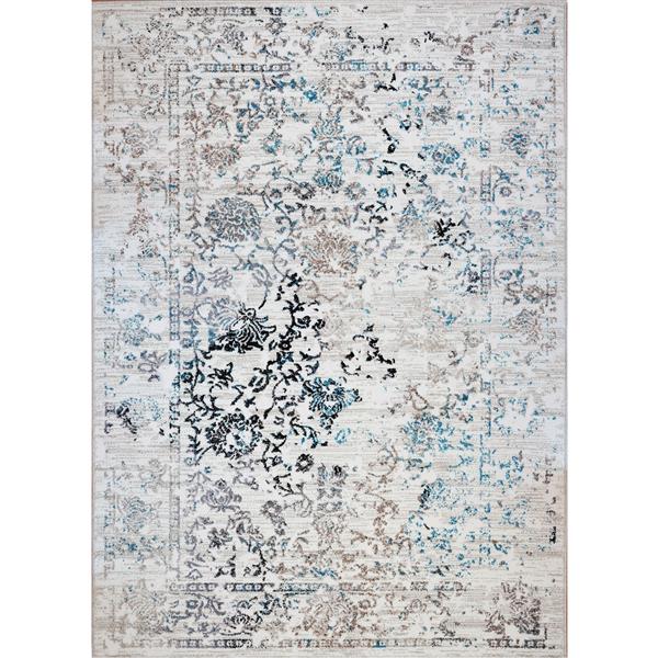 La Dole Rugs® Whitehaven Rug - 3.9-ft x 5.6-ft - Polypropylene - White/Blue