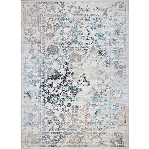 La Dole Rugs® Whitehaven Rug - 3.9' x 5.6' - Polypropylene - White/Blue