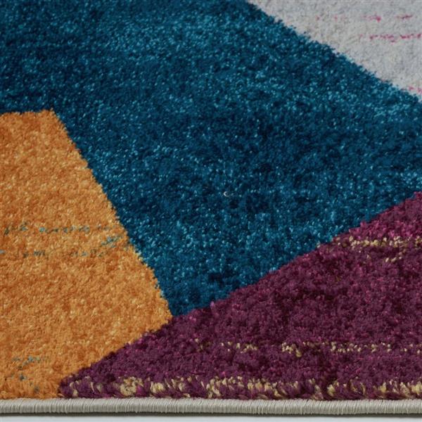 La Dole Rugs®  Geometric Rug - 7.8-ft x 10.4-ft - Polypropylene - Yellow/Blue