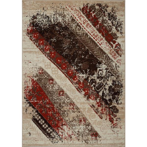 La Dole Rugs®  Abstract Rug - 6.4-ft x 9.4-ft - Polypropylene - Caramel/Orange