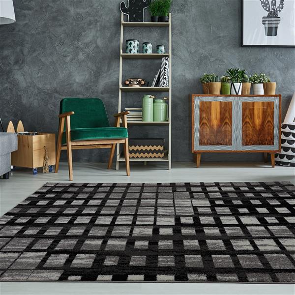 La Dole Rugs®  Geometric Area Rug - 6.4-ft x 9.4-ft - Polypropylene - Gray