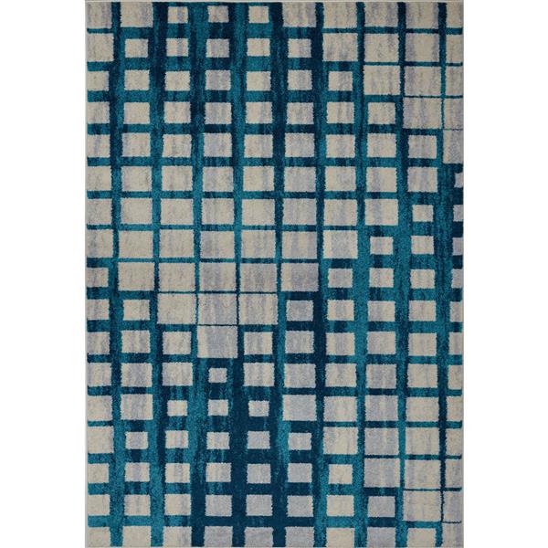 La Dole Rugs®  Geometric Rug - 2.6-ft x 9.8-ft - Polypropylene - Blue/Beige