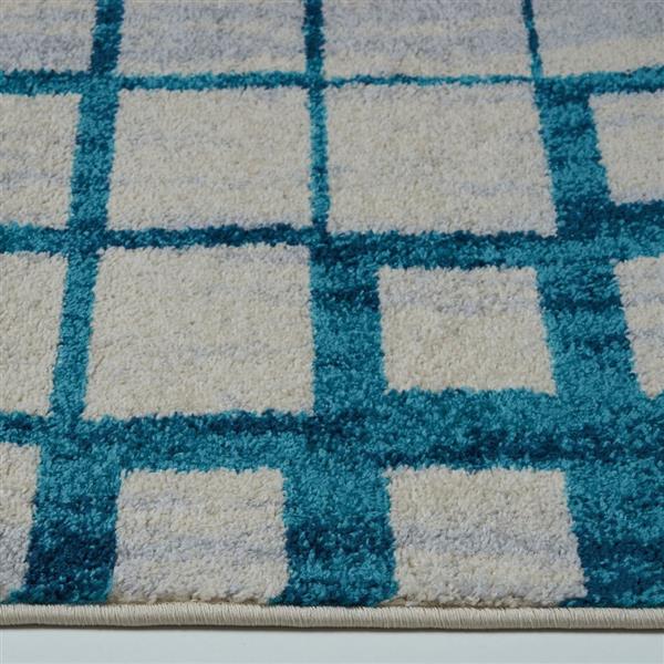 La Dole Rugs®  Geometric Rug - 3.9-ft x 5.6-ft - Polypropylene - Blue/Beige
