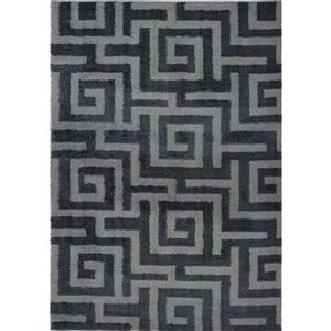 La Dole Rugs® Calgary Abstract Area Rug - 5.3' x 7.5' - Microfibre - Gray