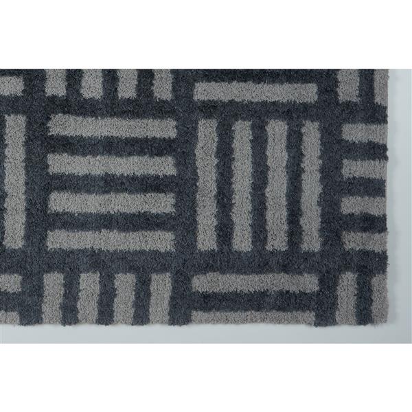 La Dole Rugs® Oknagon Abstract Area Rug - 6.4-ft x 9.4-ft - Microfibre - Gray