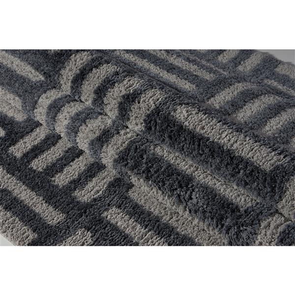 La Dole Rugs® Oknagon Abstract Area Rug - 6.4-ft x 9.4-ft - Microfibre - Gray