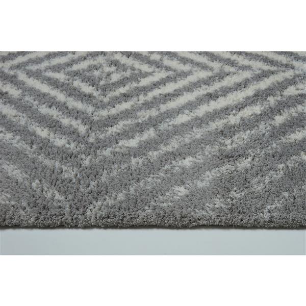 La Dole Rugs® Whistler Abstract Area Rug - 6.4-ft x 9.4-ft - Microfibre - Gray