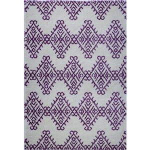 Tapis géométrique, 6,4' x 9,4', polypropylène, ivoire/baie