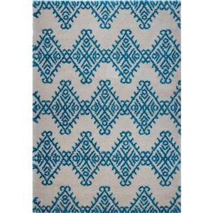 La Dole Rugs® Area Rug - 7.8' x 10.4' - Polypropylene - Turquoise/Ivory