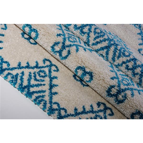 La Dole Rugs®  Area Rug - 6.4-ft x 9.4-ft - Polypropylene - Turquoise/Ivory