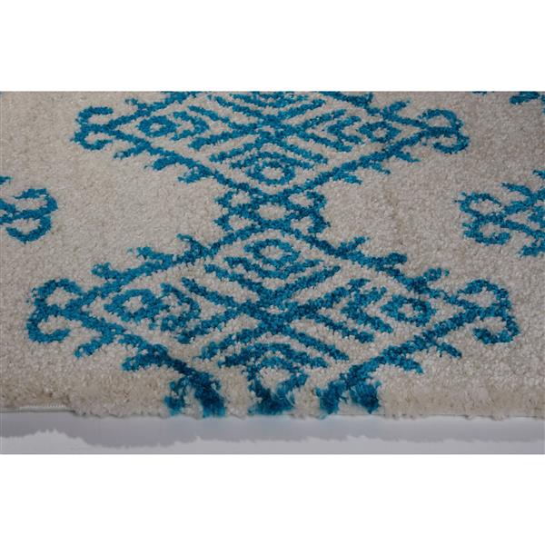 La Dole Rugs®  Area Rug - 6.4-ft x 9.4-ft - Polypropylene - Turquoise/Ivory