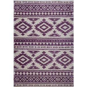 Tapis à treillis, 6,4' x 9,4', polypropylène, ivoire/baie