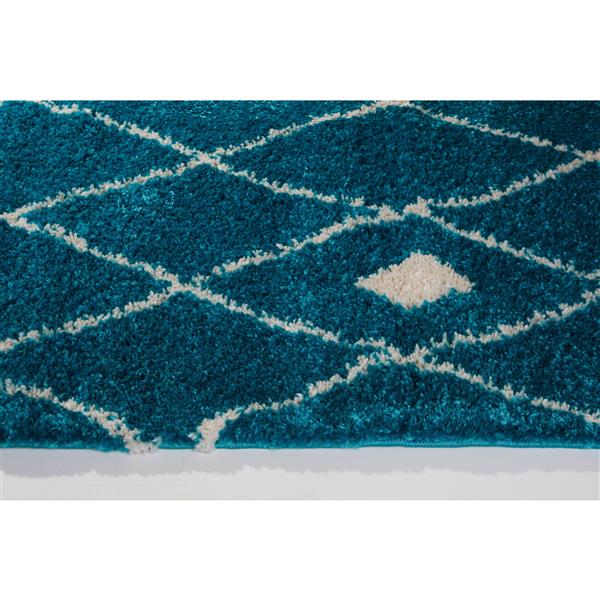 La Dole Rugs®  Area Rug - 6.4-ft x 9.4-ft - Polypropylene - Turquoise/Ivory