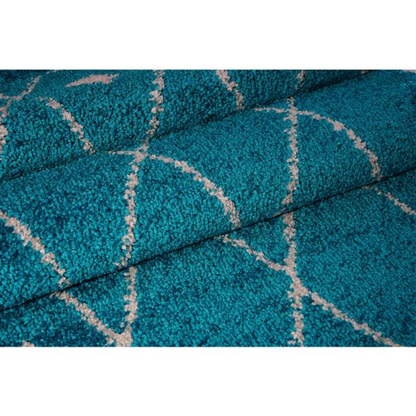 La Dole Rugs®  Area Rug - 6.4-ft x 9.4-ft - Polypropylene - Turquoise/Ivory