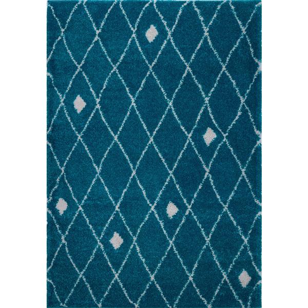 La Dole Rugs®  Area Rug - 6.4-ft x 9.4-ft - Polypropylene - Turquoise/Ivory