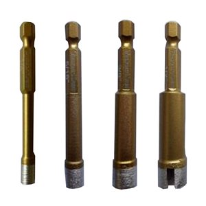 Mèche creuse au diamand, 4 Morceaux (1/4 po, 5/16 po,3/8 po, 1/2 po)