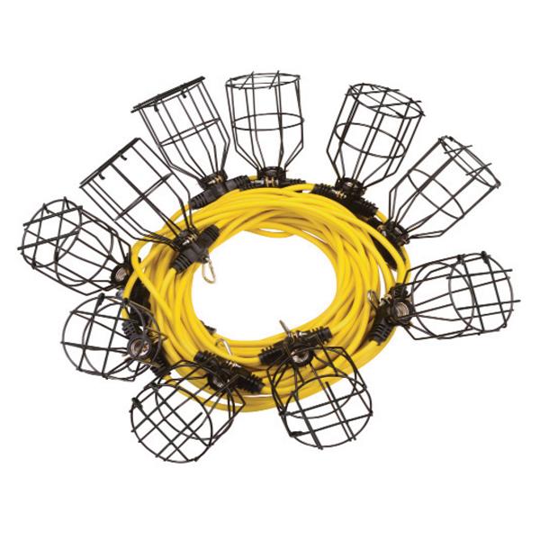 Lampe de travail temporaire suspendue - 10 Cages en Métal