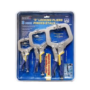 Matrix Toolway Pliers Set Locking Vise-Grip C-Clamp - Package of 3