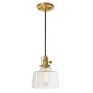 JVI Designs Buffy 1-Light Pendant - 7-in x 69-in - Satin Brass