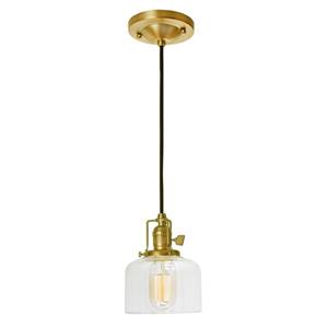 JVI Designs Shyra 1-Light Pendant - 5-in x 67.5-in - Satin Brass