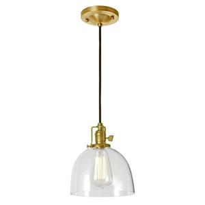 JVI Designs Madison 1-Light Pendant - 7-in x 69-in - Satin Brass