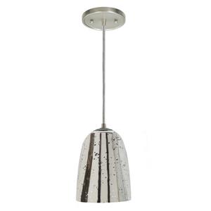 JVI Designs 1-Light Pendant - 6-in x 70-in - Glass - Satin Nickel